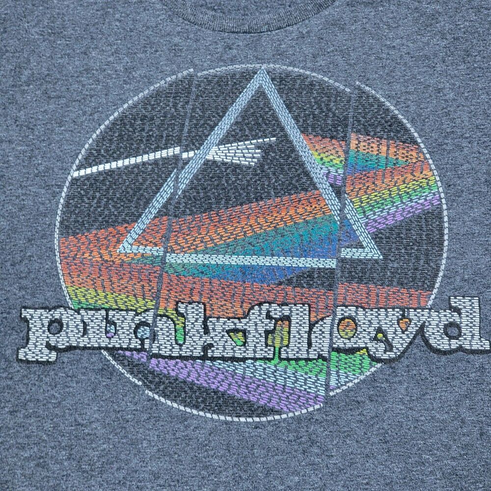 Pink Floyd SS Dark Grey Unisex Tee Light Prism Logo Stitched Picture